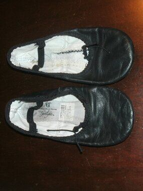 ABT Spotlight Black Soft Leather Ballet Shoes Dance Slipper girls size 13